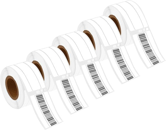 GREENCYCLE 5 Roll File Folder Labels Compatible for Dymo 30327 9/16" x 3-7/16" LW 1-Up White Paper Labels for LabelWriter 450 Duo, 4XL, 400 Printers, 130 Labels/Roll, NOT FIT 550 & 5XL