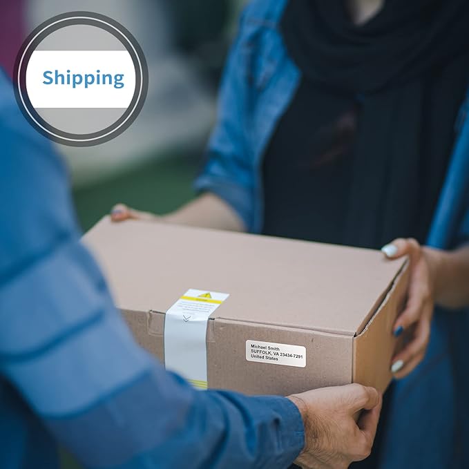 Compatible with Dymo 30336(1" x 2-1/8") LabelWriter Address & Barcode Labels for LW 450 Turbo, 450, 4XL Desktop Printers, 25mm x 54mm Multi-Purpose, 12 Rolls - 500 Labels/Roll