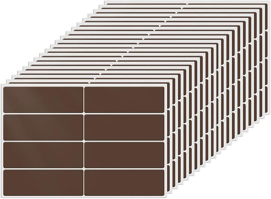 Rectangle Label Stickers 3×1 Inch Vinyl Removable Brown Sticker Waterproof Writable File Folder Moving Labels for Boxes Home Office Labeling 160 PCS