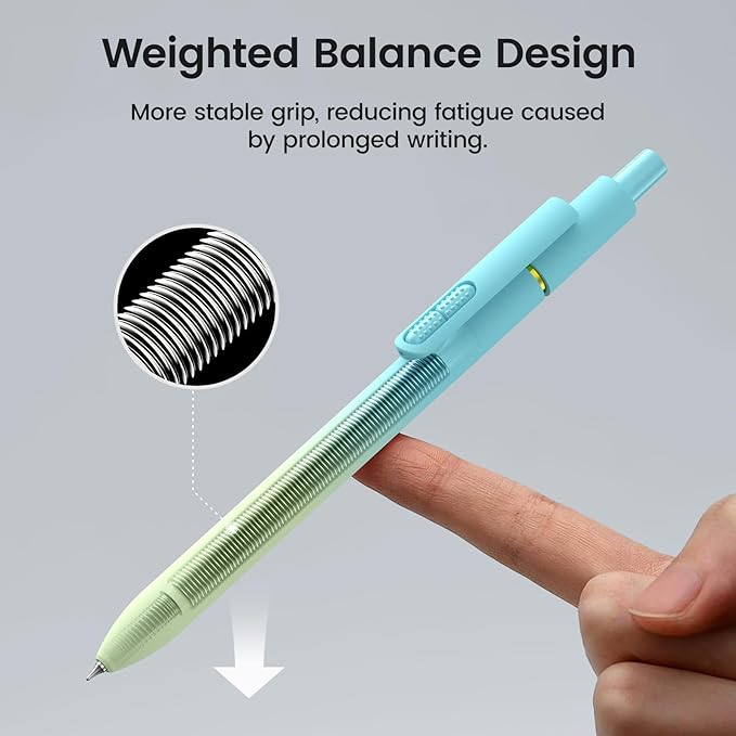 16Pcs Black Gel Pens - 0.7mm Medium Point Black Ink Pens | Smooth Writing - Quick Drying Retractable Pen for Men Women (Gradient - 16Pcs)