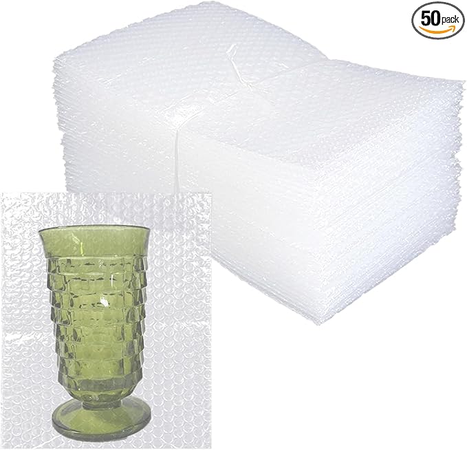 6''x10'' Bubble Pouch Bags, 50Pcs Clear Bubble Pouches Wrap for Shipping, Double Walled Cushioning Bags for Cushioning, Packing, Moving and Storage Fragile China Dishes Electronic Item