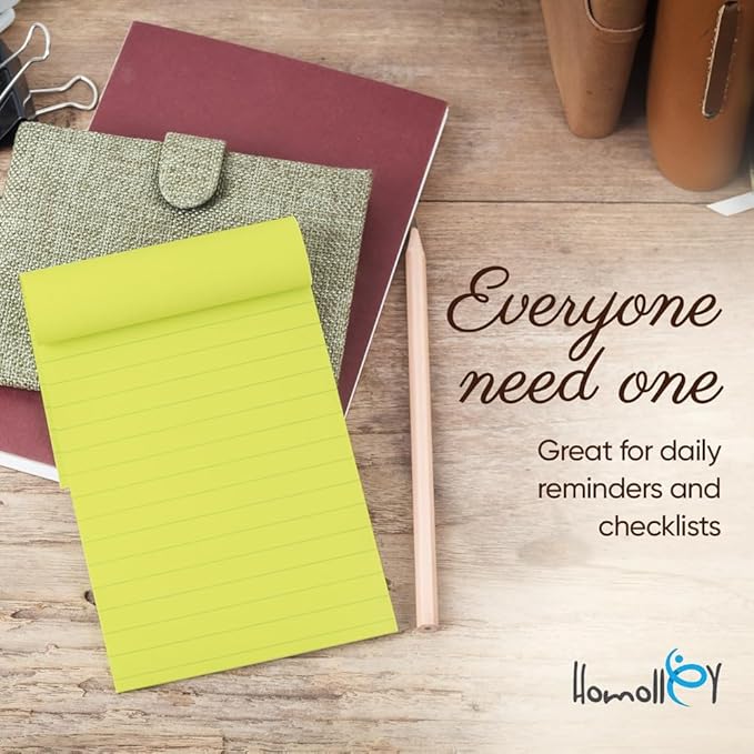 12 Pack Lined Sticky Notes 4x6 Inch – Large Ruled Self-Stick Note Pads (720 Sheets Total, 8 Bright Colors) with Strong Adhesive for Office, School & Home Use