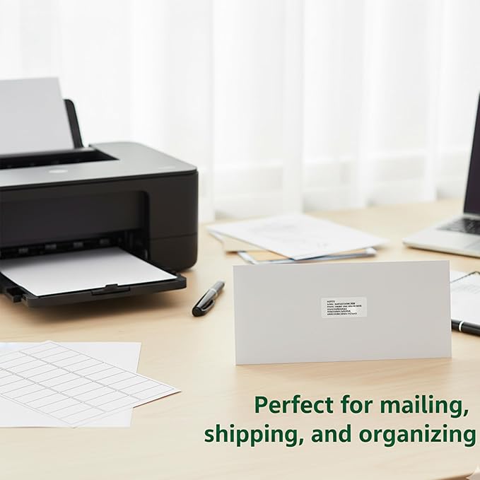 Printable Address Labels,1" x 2-5/8" Stickers for Printer,750 Blank Labels,Personalized Return Address, Mailing,Name Tag,Envelope Stickers for Home,School Supplies,or Office Use