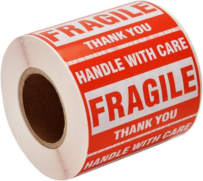 [40 Rolls, 20000 Labels] 2" x 3" Fragile Stickers Handle with Care Warning Packing/Shipping Labels - Permanent Adhesive