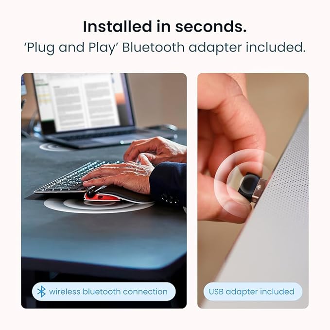 Contour RollerMouse Red Ergonomic Mouse for Shoulder Forearm Wrist Strain Relief for RSI Carpal Tunnel Centered Rollerbar 6 Customizable Buttons 10 Speed Settings Mac/PC Compatible - Wireless - Plus