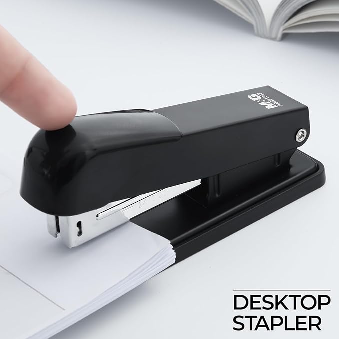 M&G Desktop Stapler Office Stapler with 1000 Staples and Remover, 25 Sheet Capacity, Metal Staplers for Desk, Two Binding Modes, Black