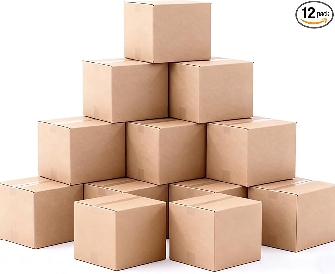 Double Wall Large Packing Boxes for Moving,12 Pack Heavy Duty 20" x 20" x 15" Cardboard Moving/Shipping Boxes for Home,Office,Warehouse (20" x 20" x 15" with Handle)
