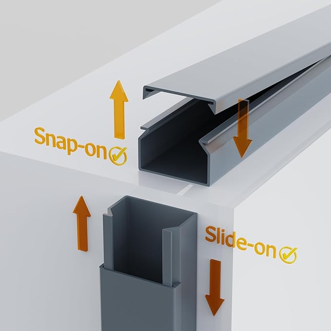 Grey Cable Cover Cord Hider - 157in Wire Hider on Wall Mounted, Grey Cord Cover Kit for Wall Mounted TV, Hide Wires Along Wall, Decorative Cable Raceway, Electrical Cable Concealer, Gray Cable Channel