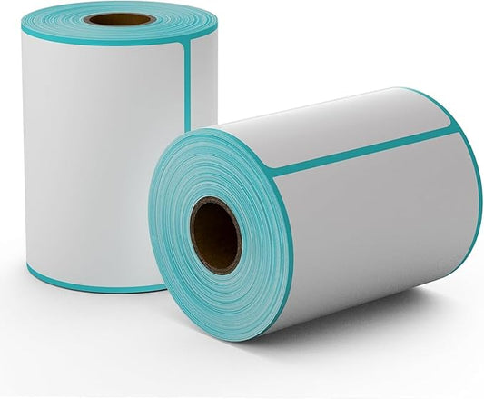 Thermal Labels 4x6 Roll - 500 Labels, Industrial Labels Direct Thermal Perforated Postage Shipping Label for Rollo, Zebra, MUNBYN and Polono Thermal Printer (NOT for DYMO)