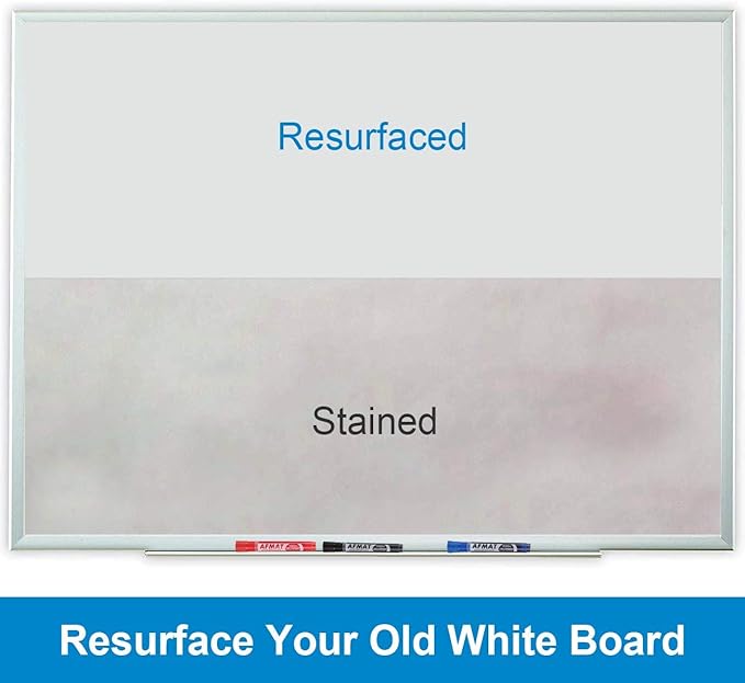 White Board Paper, 8x4 ft Dry Erase White Board Sticker, Peel and Stick Whiteboard, Dry Erase Paper Roll with Adhesive Backing, Extra Large, Super Sticky, No Ghost, 3 Markers