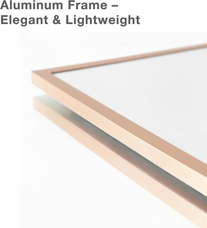 Small Whiteboard 12 x 16 Inch Magnetic Dry Erase Board with Stand & Wall Mount | Rose Gold Aluminum Frame | Planner Board with Weekly & Monthly Sheets | 3 Markers, Eraser & 2 Magnets