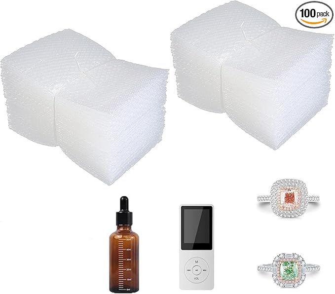 100Pcs Bubble Pouche Wrap, 8”x10” Bubble Bags for Shopping, Double Wall Bubble Cushioning Wrap Bags for Mailing Packing, Moving and Storage Fragile China Dishes Electronic Item
