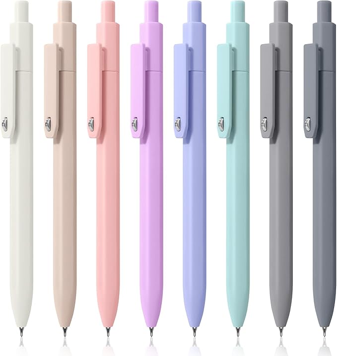 Vitoler Gel Pens, 8Pack Cute Morandi Color Pens Fidget Pens 0.5mm Smooth Writing Pens for Women/Nurse Office School Teacher Supplies