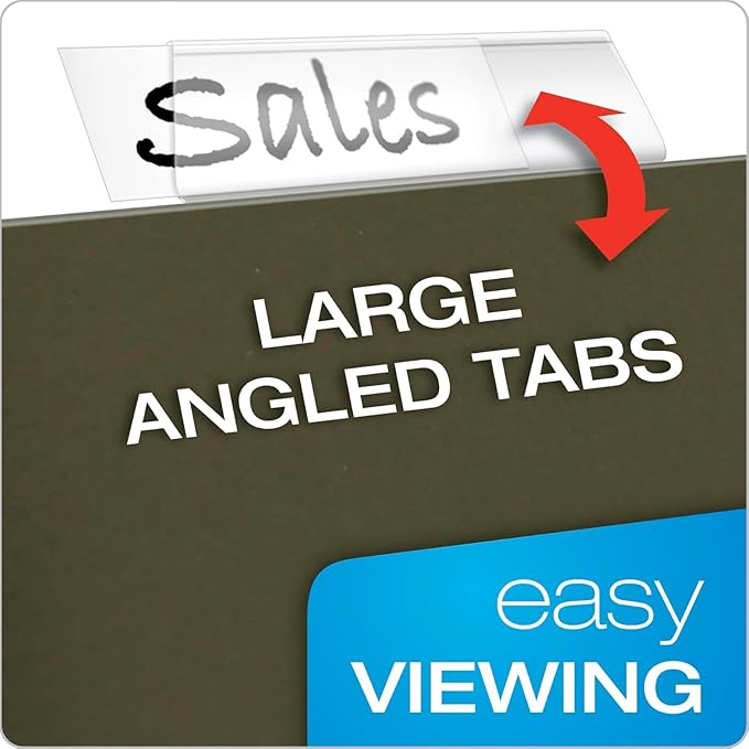 Pendaflex Hanging File Folder Tabs - 100 Sets of File Folder Labels - 2" File Tabs for Hanging Folders with 100 Inserts