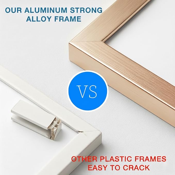 Small Whiteboard 12 x 16 Inch Magnetic Dry Erase Board with Handle | Rose Gold Aluminum Frame | Double-Sided Portable Board for Home, Office, Reception, Events | 2 Markers, Eraser & 2 Magnets