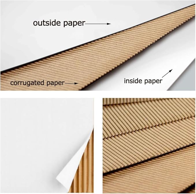 PETAFLOP Shipping Boxes 4x4x4 White Cardboard Box Kraft Corrugated Small Mailing Boxes, 25 Pack