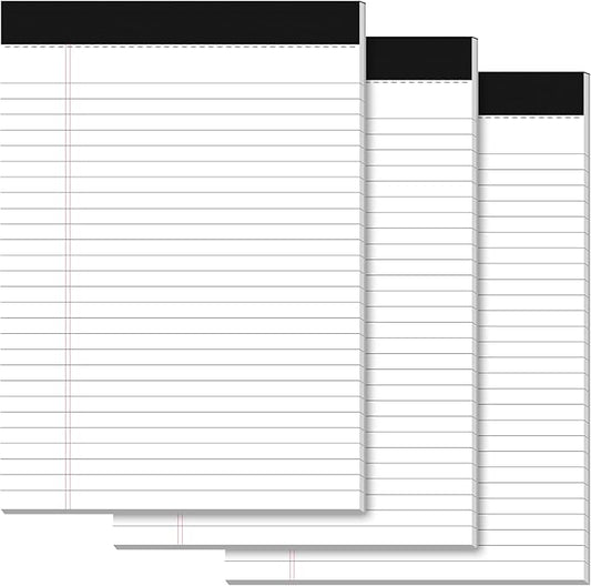 Legal Pads 8.5 x 11 Writing Pads, 3 Pack Note Pads 8.5 x 11 Wide Ruled Pads of Paper, Micro Perforated Notepad 8.5'' x 11'' Lined Paper Pads, Thickness Paper with Strong Cardboard, 30 Sheets per Pad