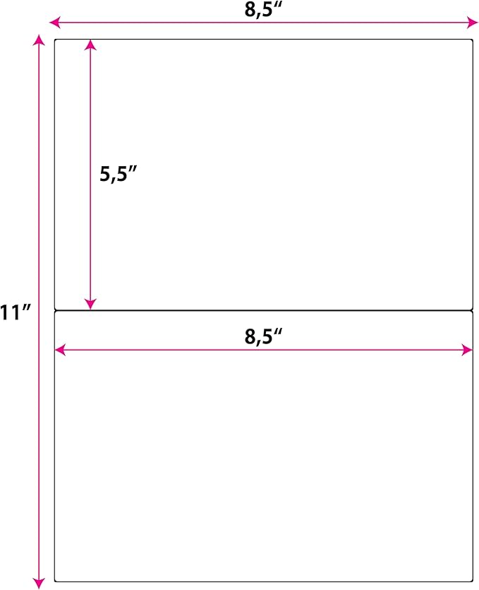 High-Opacity Blockout Shipping Labels – Half Sheet 5.5" x 8.5" – Cover Old Barcodes & Addresses – Laser & Inkjet Printable Back Block Stickers – Bulk Pack (100 Sheets/ 200 Labels)