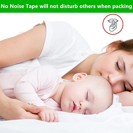 2-Pack No Noise Brown Packing Tape with Dispenser,2.7mil x 1.88" x 55Yds Heavy Duty Noiseless Packing Tape,Tan Packaging Tape for Shipping, Industrial Grade Moving Tape for Boxes COSIMIXO