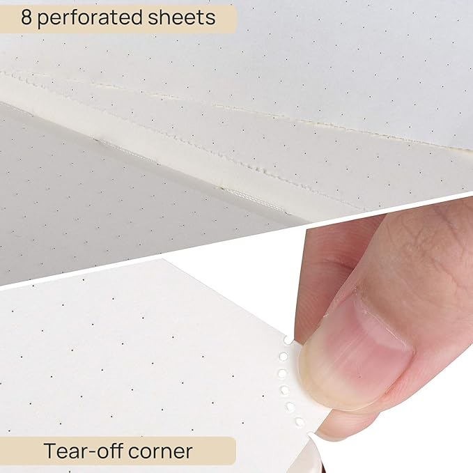 POPRUN Spiral Dotted Journal Notebook, [A5-5.75'' x 8.25''] - 120 GSM Thick Paper, 141 Numbered Pages, Hardcover for Men & Women with Pocket, Index Tabs, 8 Perforated Sheets, Midnight Green