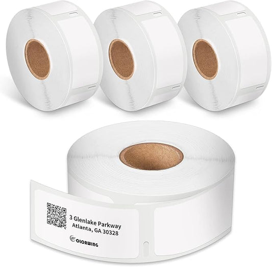 30336 Labels Compatible with Dymo LW 1" x 2-1/8" Multi-Purpose Address & Barcode for Label Writer 450 Turbo, 450, 4XL Desktop Printers, 25mm x 54mm, 4 Rolls - 500 Labels/Roll