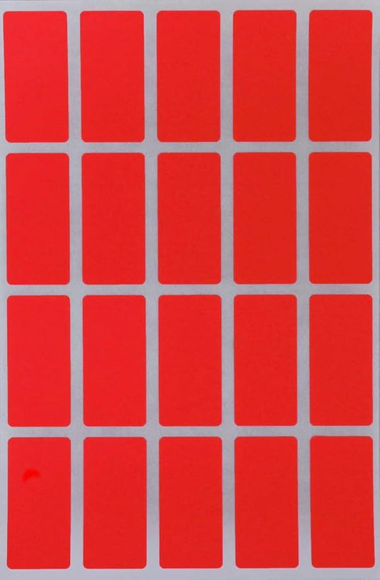 Royal Green Color-Coding Labels Rectangular Sticker in Neon Red 1.57 inch x 0.75 inch (40mm x 19mm)- 2000 Pack