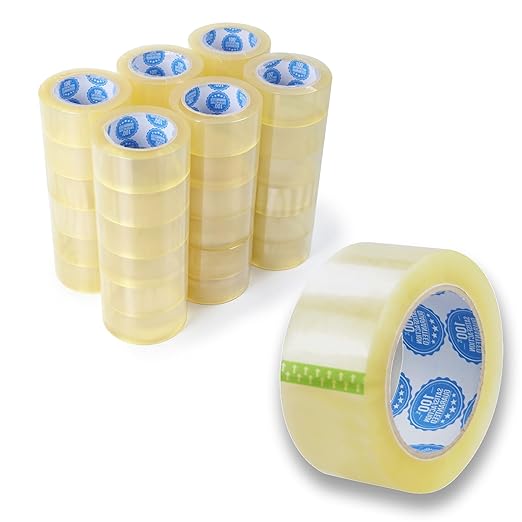 2.0 mils Heavy Duty Shipping Packing Tape, 2 Inch x 110 Yards (36 Rolls) Clear Packaging Tape for Moving, Sealing Boxes, Strong Adhesive, Bubble Wrap & Cardboard Box Sealing