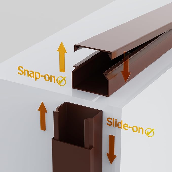 Brown Channel Kit Hide Wires - 157in Cord Concealer, Hide Along Walls, Extension Cord Safety Cover, TV Wall Wire Hiders