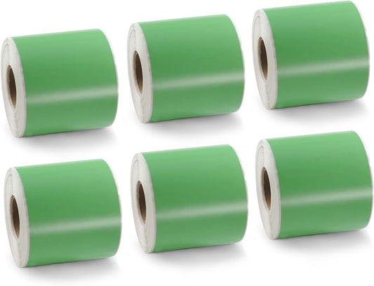 BETCKEY Colored Labels Compatible with Dymo 99019 (2-5/16" x 7-1/2") for Files, Folder, Binders, Compatible for Dymo LabelWriter Thermal 450, 4XL & Zebra Desktop Printers [6 Rolls, 900 Labels, Green]