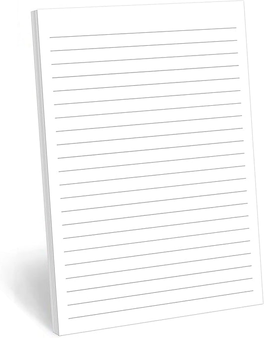 321Done Ruled Notepad Lined Notepad - Made in USA, White - Half Size (5.5x8.5), Wide-Ruled