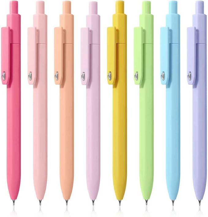 Vitoler Pens,8 pcs Black Ink Gel Pens,0.5mm Fine Point Pen Smooth Writing,Cute Pen for Office School Teacher Supplies,Nurse Pens