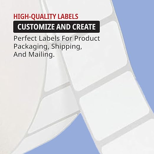 TAPE LOGIC Fanfold Thermal Transfer Labels 2"x1" White (40800-pk) Self Adhesive All Purpose Blank Sticker Label for Thermal Printer 8 Rolls of 5100, Office Supplies for Address, Shipping & Mailing