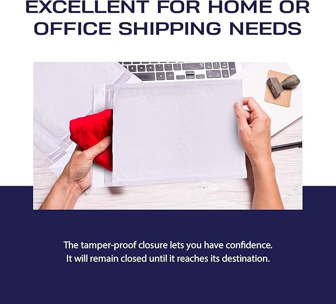 500-Pack Waterproof Poly Bubble Mailers 14.1/4 x 20 - Thick, Durable, Instant Seal Envelopes with Strong Adhesive - Protective Shipping Mailers for Jewelry, Cosmetics, SD Cards, USB Cables