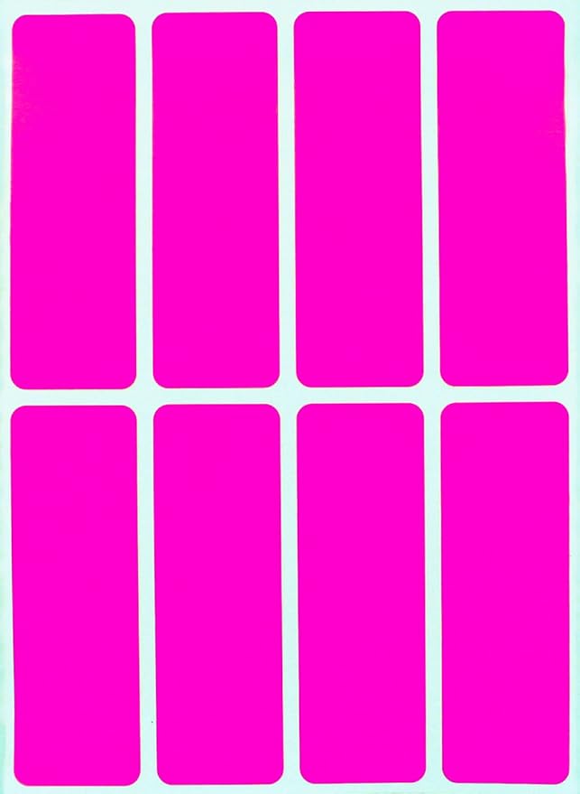 Neon Pink Sticker 3x1 inch Color-Coding Labels for Organizing, Paper Sticker Sheet Tags for Home, Office, and School Projects, 200-Pack by Royal Neon Pink