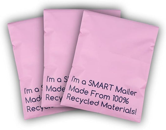 100 Count, 12x15.5 inch 100% Recycled Poly Mailers Eco Friendly Packaging Envelopes Supplies Mailing Bags 2.5 Mil Thick - SMART Mailer