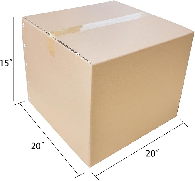 Double Wall Large Packing Boxes for Moving,12 Pack Heavy Duty 20" x 20" x 15" Cardboard Moving/Shipping Boxes for Home,Office,Warehouse (20" x 20" x 15")