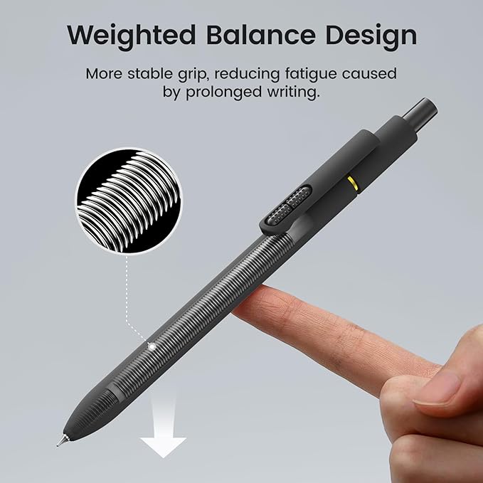 8Pcs Black Gel Pens - 0.7mm Medium Point Black Ink Pens | Smooth Writing - Quick Drying Retractable Pen for Men Women (Classic - 8Pcs)