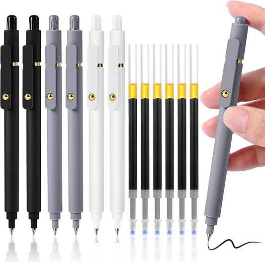 TINNIVI Gel Pens, 6 Pack 0.5mm Fine Point Pen Black Ink with 6 Refills, Quick Dry & No Smear, Smooth Writing Pens for Journaling, Back to School Supplies Office Desk Accessories Gifts for Nurse Women