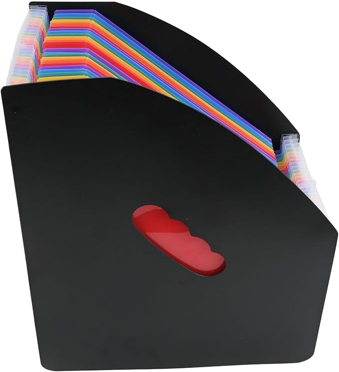 Self Standing Desktop Expanding File Organizer With 13 Pockets And 24 Colorful Labels For A4 Paper, Portable Accordion File Holder For Office And Home Use(B)