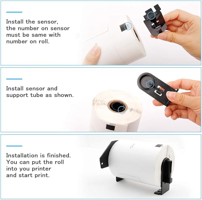 Replace for DK-1241 Die-Cut Large Shipping Label Rolls, 4''x 6''(102 mm x 151 mm) 200/Roll DK Labels Compatible with Brother QL-1050 1100 1110nwb Printer (1 Roll+1 Frame)