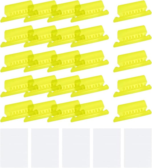 uxcell Hanging File Folder Tabs, 2 Inch Insertable Tabs and Inserts Plastic Clear File Organizer Labels Filing for Folder Quick Identification, Yellow, 150 Pcs