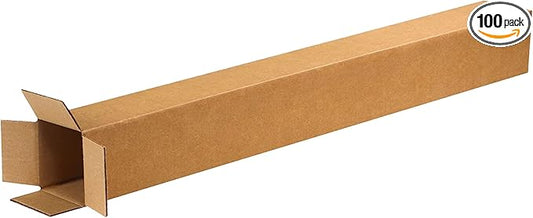 PARTNERS BRAND 4x4x36 Tall Corrugated Boxes, Tall, 4L x 4W x 36H, Pack of 100 | Shipping, Packaging, Moving, Storage Box for Home or Business, Strong Wholesale Bulk Boxes