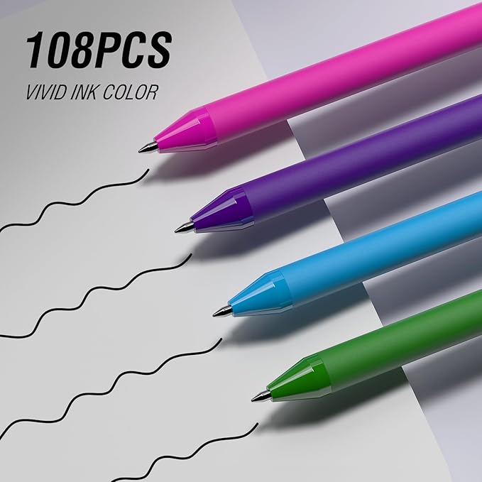 208 Pack Black Pens - Bulk Pens, Medium Point Ballpoint Pens, Smooth Ink, 1.0MM Retractable Click Pen for Waitress, Server, Office Black Ink