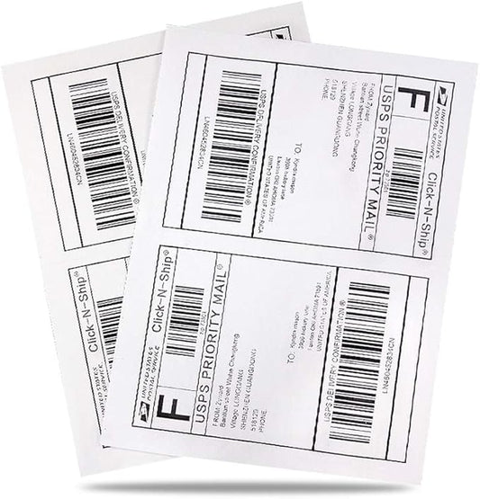 8.5" x 5.5" Half Sheet Self Adhesive Shipping Labels for Laser or Inkjet Printer (3000 Labels)