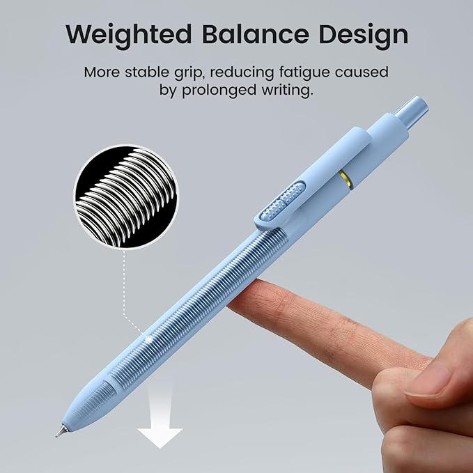 8Pcs Black Gel Pens - 0.7mm Medium Point Black Ink Pens | Smooth Writing - Quick Drying Retractable Pen for Men Women (Morandi - 8Pcs)