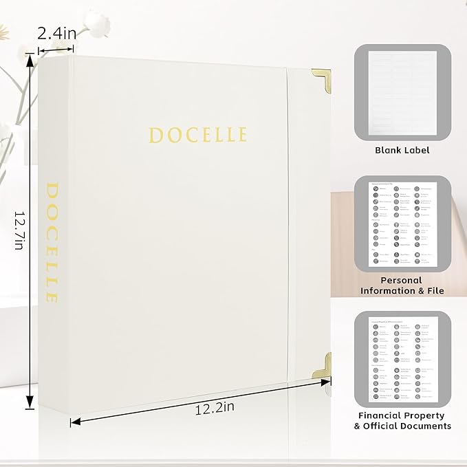 Important Document Organizer with Labels Expanding File Folder Storage Binders for Important Papers, Birth Certificates, Passports and Letters