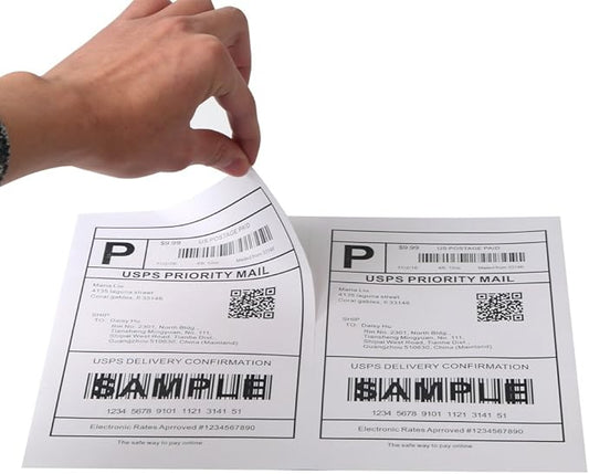 [500 Sheets; 1000 Labels] Half Sheet Self Adhesive Shipping Labels for Laser & Inkjet Printers, 8.5" X 5.5" Shipping Labels for Laser & Inkjet Printers