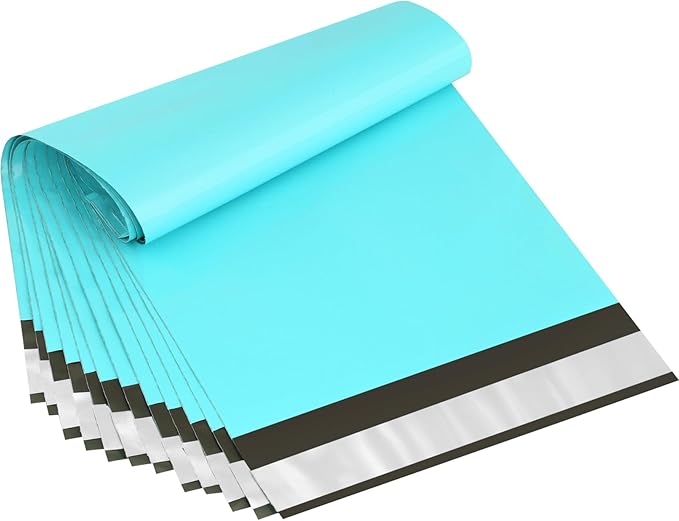 UCGOU Poly Mailers 7.5x10.5 Inch Teal 100 Pack Shipping Bags Strong Thick Mailing Envelopes Self Sealing Adhesive Waterproof and Tear Proof Boutique Packaging Postal for Clothing