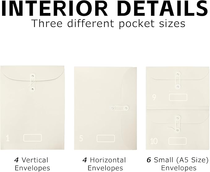 Important Document Organizer with Labels Expanding File Folder Storage Binders for Important Papers, Birth Certificates, Passports and Letters