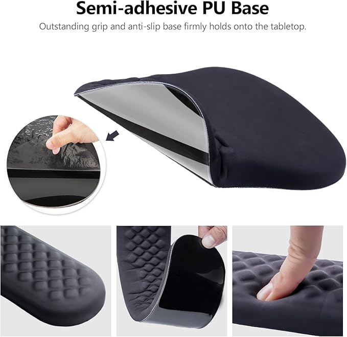 Mouse Pad Wrist Support, Laokiiy 2 in1 Keyboard Wrist Rest+ Ergonomic Mouse Pad, Non-Slip Wrist Rest for Computer Keyboard, Made Easy Typing & Relieve Wrist Pain（Black